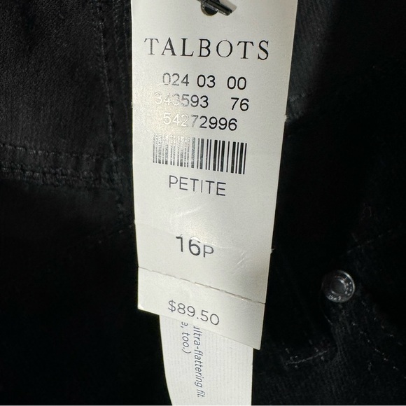 Talbots Flawless 5 Pocket Hi Waist Black Corduroy Straight Leg Pants - Picture 10 of 12